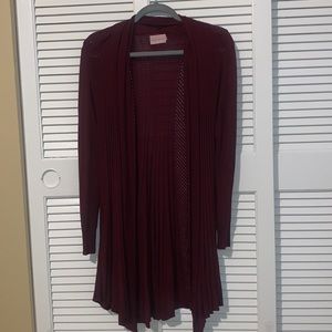 Maroon Flowy Cardigan Sweater